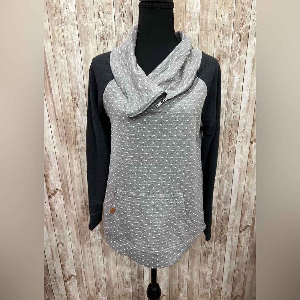 Maurices Gray Polka Dot Sweatshirt - Size‎ S